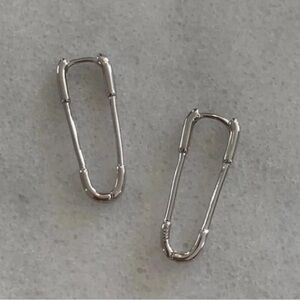 COPY - COPY - Sterling Silver Safety Pin Hoop Earrings New
